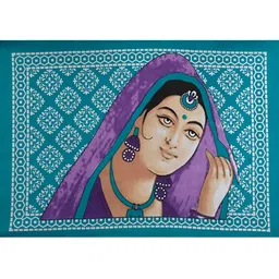 POORAK Green & Yellow Graphic Cotton 104 TC Queen Bedsheet With 2 Pillow Covers image 2