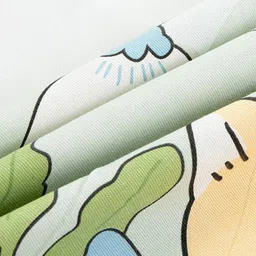 JC HOME Pink  Green Cartoon Characters King Bedsheet image 2