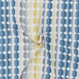 ROSARA HOME Blue & White Geometric 144 TC Single Bedsheet with 1 Pillow Covers image 4