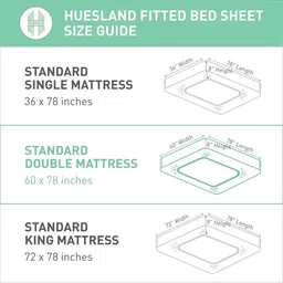 Huesland White & Pink Floral 144 TC Cotton Double Queen Fitted Bedsheet & 2 Pillow Covers image 2