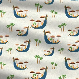 MYTRIDENT White & Blue Graphic 144 TC King Bedsheet with 2 Pillow Covers image 2