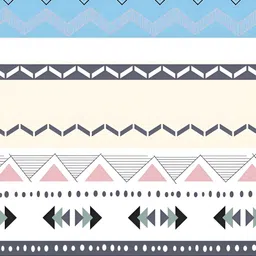 Bajo's Beige & Blue Geometric Cotton 350 TC King Bedsheet With 2 Pillow Covers image 4