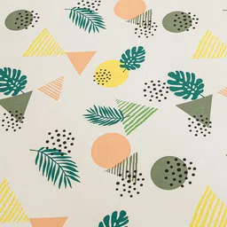 JC HOME White & Green Conversational 200 TC Single Bedsheet image 3