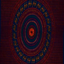 Aura Red & Blue Ethnic Motifs 144 TC Cotton King Bedsheet With 2 Pillow Covers image 3