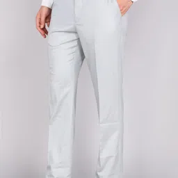 louis philippe Men Slim Fit Grey Polyester Trousers image 3