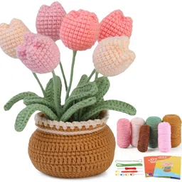 sirteriq Crochet Kit For Beginners Tulip Plant Crocheting Knitting Kit For Beginners-picture-18