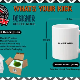 whats your kick Panda theme Printed Black Ceramic Coffee Cup & - D18 Ceramic Coffee Mug image 4