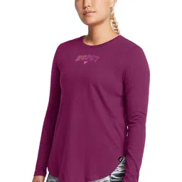 UNDER ARMOUR Women Typography Printed Round Neck Cotton T-shirt-picture-8