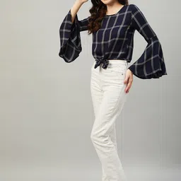 CHIMPAAANZEE Checked Bell Sleeve Top image 5