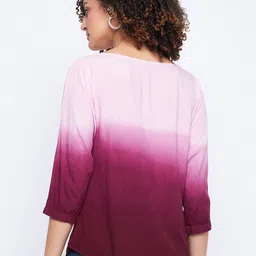 Ruhaans Boat Neck Slit Sleeve Colourblocked Top image 5