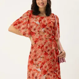 DressBerry Floral Printed Crepe A-Line Dress-picture-30