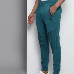 the indian garage co. Men Solid Blue Track Pants image 2