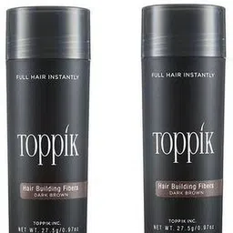 toppik Hair Fibers For Hair Loss Concealer And Instant Styling Dark Brown Color 2 Units Natural Organic Hair Volumizer Fibers image 1