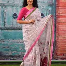 JALTHER Ajrak Block Pure Cotton Block Print Saree-picture-22