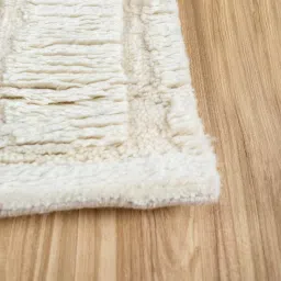 jaipur rugs Ivory Solid Wool 8 ft x 10 ft Hand Knotted Carpet image 5