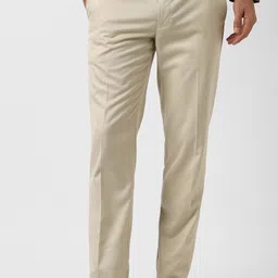 van heusen Men Slim Fit Cream Polyester Trousers-picture-13