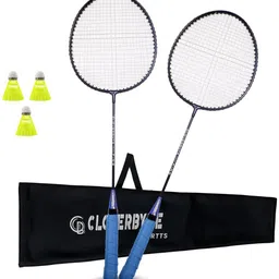 cloverbyte Single Shaft Badminton Kit Of 2 With 3 Pc Nylon Shuttlecock With Cover Badminton Kit-picture-43