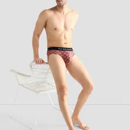 U.S. Polo Assn. Pack Of 3 Printed Mid-Rise Seamless Basic Briefs OEB14-FNP-P3 image 3