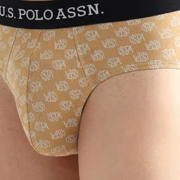U.S. Polo Assn. Pack Of 3 Printed Mid-Rise Seamless Basic Briefs OEB14-FNP-P3 image 5