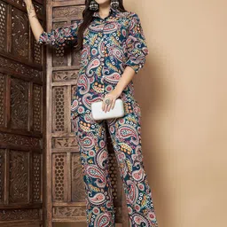 COTNUF Printed Pure Cotton Top With Trousers Co-Ords image 4