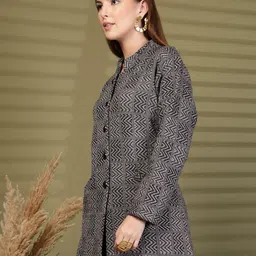 Clora Creation Women Woollen Longline Cardigan image 5