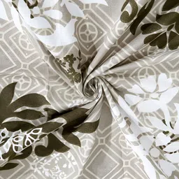 Aura Set Of 6 Brown & White Printed Indian TC Cotton Diwan Set image 4