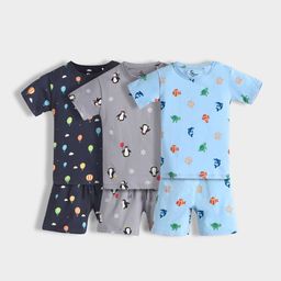Orange Sugar Kids Pack Of 3 Printed Pure Cotton T-Shirts With Shorts-picture-33