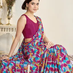 Garden Vareli Abstract Printed Saree With Blouse Piece image 5