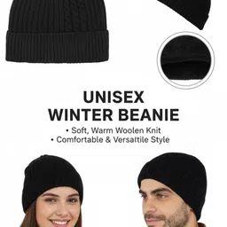 iSWEVEN Unisex Woollen Beanie-image-29