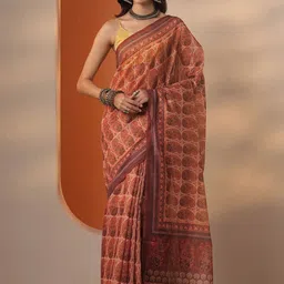 Libas Paisley Silk Blend Handloom Saree-image-35