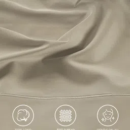 LANE LINEN Cream-Coloured King Bedsheet with 2 Pillow Covers image 2