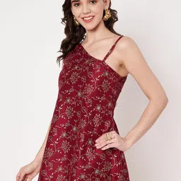 studio rasa Floral Printed One Shoulder Kurti image 4