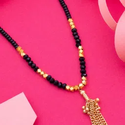 Ramdev Art Fashion Jwellery 22K Gold Plated Artificial Stones and Beads Mangalsutra image 3