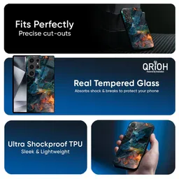 QRIOH Emperial Marble Abstract Printed Samsung Galaxy S25 Plus 5G Glass Back Case image 4