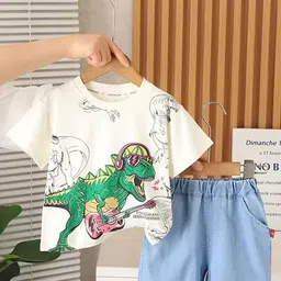 TrendyKid Boys Printed T-shirt with Shorts-image-27