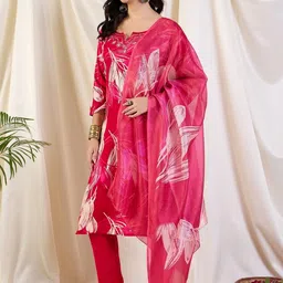 Katn India Women Printed Kurta with Trousers & With Dupatta image 2