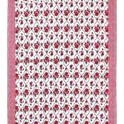 JAIPUR FABRIC White Floral King Bedsheet with 2 Pillow Covers image 3