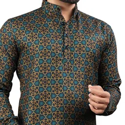 Moda Rapido Men Floral Printed Daily Straight Short Kurta image 4