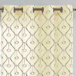 HOMEBREW FURNISHINGS Yellow 2 Pieces Abstract Printed Room Darkening Long Door Curtains image 3