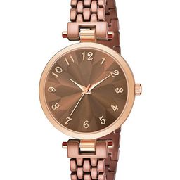 CSAMON Women Stainless Steel Bracelet Style Straps Analogue Watch NK 321RG Brown-picture-6