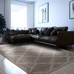 sapana carpet-mats Beige Abstract Polyester 3 ft X 5 ft Machine Made Carpet image 1