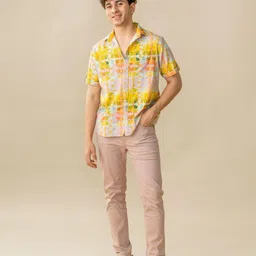 FREEDOM TREE Comfort Printed Spread Collar Cotton Casual Shirt image 4