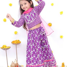 BownBee Girls Printed Ready to Wear Lehenga & Blouse With Dupatta-picture-26
