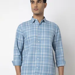 MARK & ALBERT Men Slim Fit Windowpane Checks Opaque Checked Casual Shirt-picture-37
