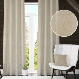 GEET CREATIONS Cream-Coloured Set of 2 Window Curtain-picture-14