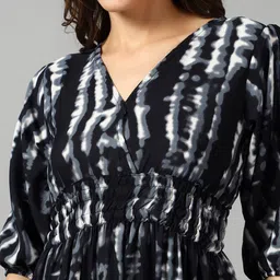 Femvy Tie and Dye Dyed Gathered or Pleated Fit & Flare Midi Dress image 2