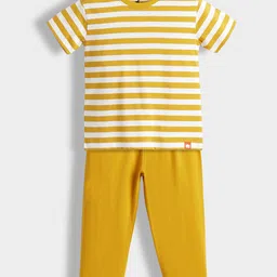 Orange Sugar Kids Striped Short Sleeves Pure Cotton T-shirt With Joggers-picture-48