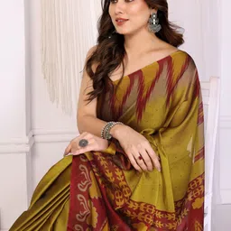 SUPERLAXMI Ethnic Motifs Pure Chiffon Designer Saree image 5