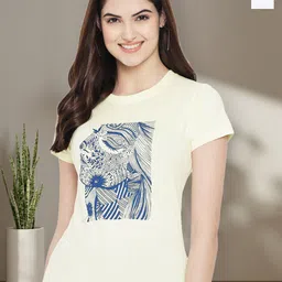 Dreambe Women Pack of 2 Typography Printed Round Neck Cotton T-shirts-picture-19