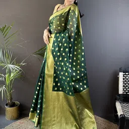 KALINI Woven Design Zari Organza Designer Saree image 3